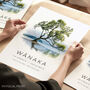 Wanaka New Zealand Travel Poster, thumbnail 1 of 7