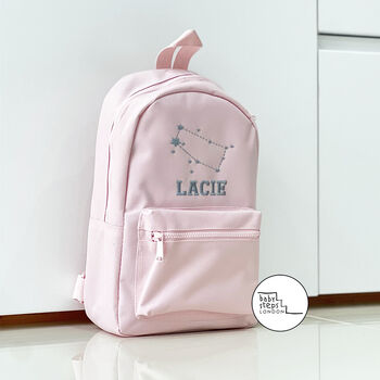 Pink Personalised Name/Initials Unisex Mini Backpack, 7 of 7