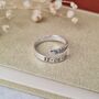 Personalised Name And Date Adjustable Silver Ring, thumbnail 3 of 8