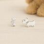 Sterling Silver Mismatched Westie/Scottie And Bone Stud Earrings, thumbnail 4 of 11