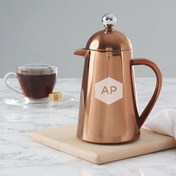 Personalised Geometric Copper Coffee Pot, 4 of 7
