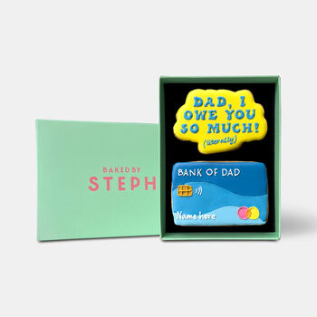 Personalised Bank Of Dad Iced Biscuits Father's Day Letterbox Gift, 4 of 11