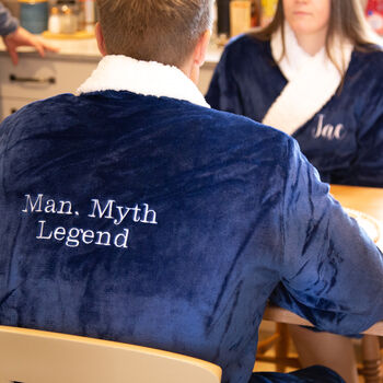 Personalised Sherpa Dressing Gown Front And Back Text, 3 of 12