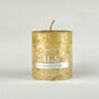G Decor Adeline Gold Metallic Textured Pillar Candle, thumbnail 3 of 7