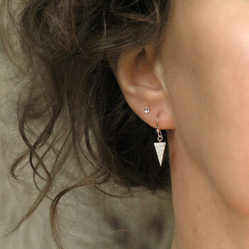 Modern Triangle Earrings In Gold, Silver, Rose Gold, 6 of 11