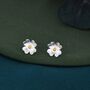 Buttercup Flower Stud Earrings In Sterling Silver, thumbnail 3 of 11