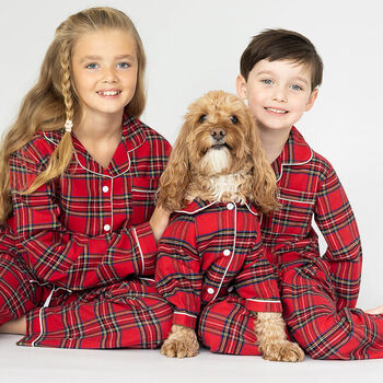 Personalised Tartan Christmas Dog Pyjamas, 7 of 12