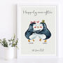 Penguins Personalised Wedding Print, thumbnail 5 of 5