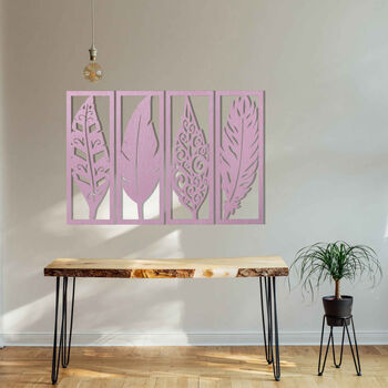 Mystical Feathers: Wooden Wall Art For Serene Spaces, 5 of 12
