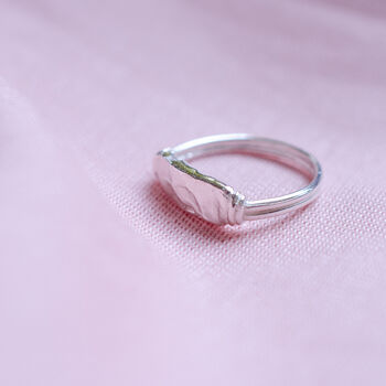 Personalised Textured Rectangle Signet Ring, 7 of 11