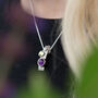 Whimberry Amethyst And Peridot Silver Orion Pendant, thumbnail 3 of 6