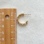 18 K Gold Plated Clear Cz Hoop Earrings, thumbnail 3 of 3