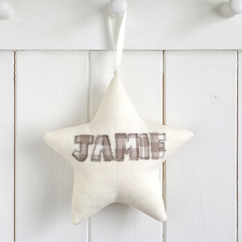 Personalised Embroidered Hanging Name Star Gift For Girl, 5 of 12