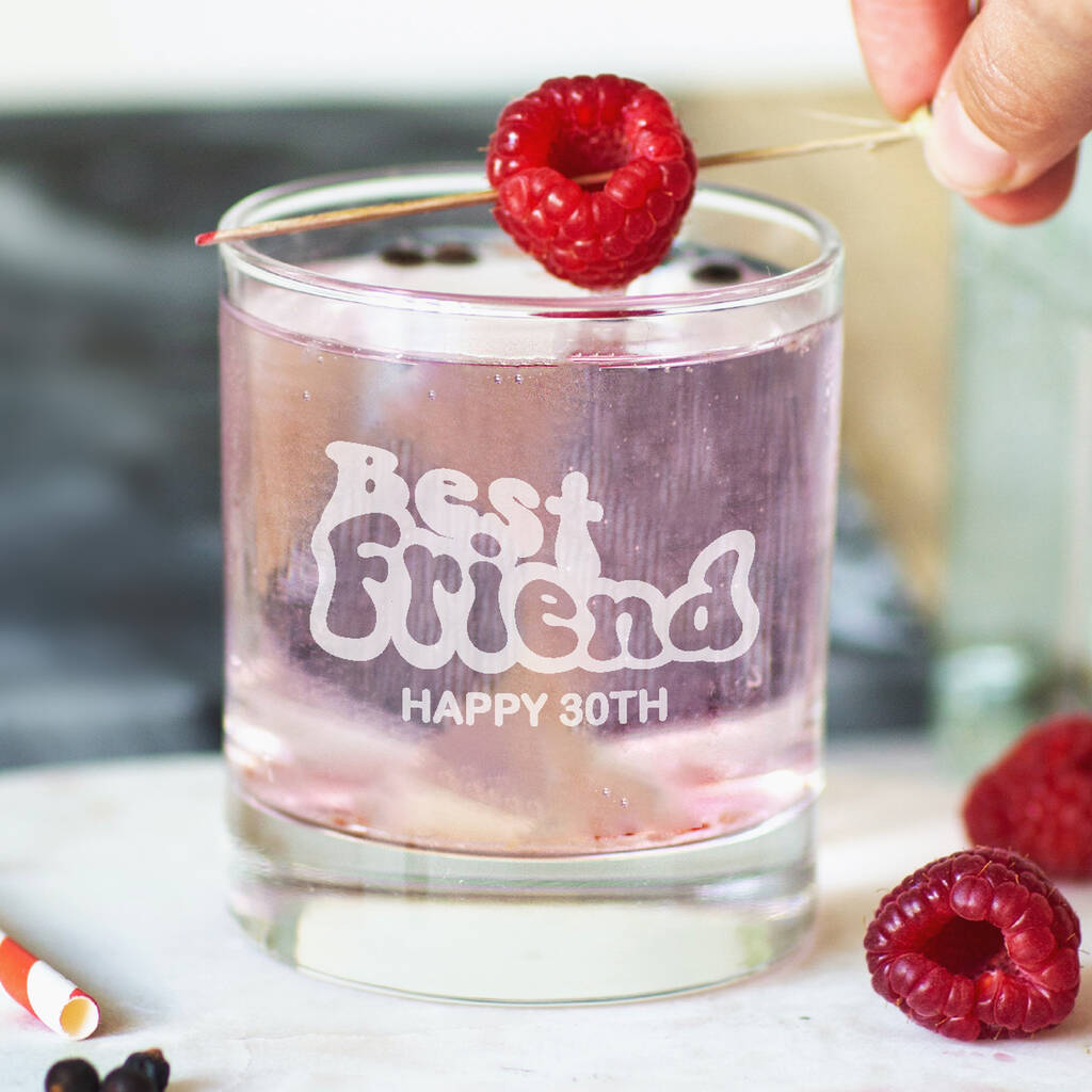 Personalised Best Friend Birthday Glass, 1 of 6