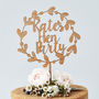 Personalised Wooden Floral Hen Party Cake Topper, thumbnail 1 of 6