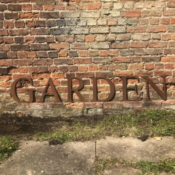 Rusty Metal Garden Letters Sign Decoration Feature, 4 of 6