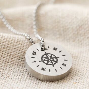 Men's Personalised Disc Necklace In Stainless Steel, 3 of 5