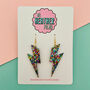 Large Rainbow Lightning Bolt Earrings, thumbnail 1 of 3