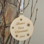 Personalised Wooden Baby's First Christmas Bauble, thumbnail 2 of 4