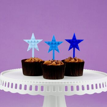 Lego Compatible Pink And Purple Cupcake Stars, 4 of 4