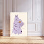 Andy Wahol Lilac Cat Art Print, thumbnail 1 of 3