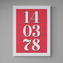 Personalised Custom Special Date Red Wall Art, thumbnail 3 of 7