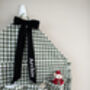 Personalised Green Gingham Ruffle Advent Calendar Velvet Bow, thumbnail 2 of 8