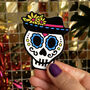 Four Sugar Skull Day Of The Dead Vinyl Stickers, thumbnail 7 of 8