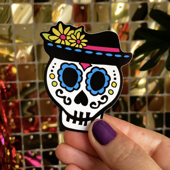 Four Sugar Skull Day Of The Dead Vinyl Stickers, 7 of 8