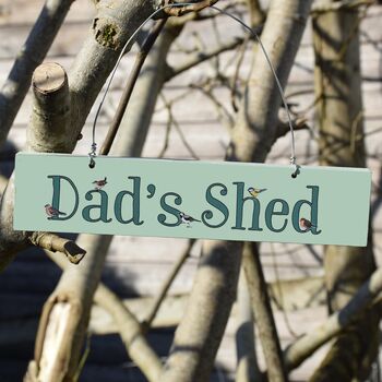 'Dad's Shed' Wooden Sign Personalised, 3 of 3