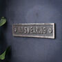 Iron Wall Sign Plaque No Swearing, thumbnail 2 of 2
