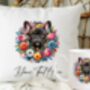 Personalised Brindle French Bulldog Summer Floral Dog Wreath Cushion And Mug Gift Bundle, thumbnail 1 of 4