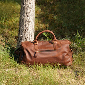 Genuine Leather Holdall With Shoes Storage, 8 of 12