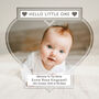 Hello Little One New Baby Gift Personalised Rock Photo Slate, thumbnail 3 of 6