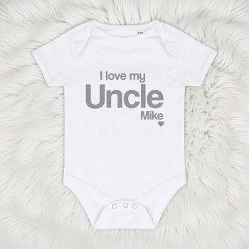 I Love My Uncle Personalised Babygrow, 2 of 7