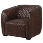 Dark Brown Diamond Stitched Leather Armchair, thumbnail 1 of 2