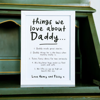 Personalised Things We Love About Dad Or Daddy Print, 3 of 4