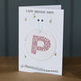 Birth Flower Font Birthday Keepsake Card, thumbnail 1 of 2