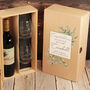 Eucalyptus Wedding Gift Set Bottle Box With Two Glasses, thumbnail 1 of 4