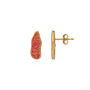 Molten Dripping Coral Amber Sterling Silver Earring, thumbnail 5 of 9