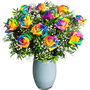 Dozen Rainbow Roses Bouquet Of Fresh Flowers, thumbnail 1 of 5