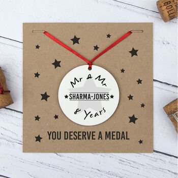 You Deserve A Medal Anniversary Card, 2 of 3