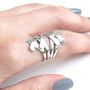 Overlapping Ribbon Contemporary Sterling Silver Ring, thumbnail 1 of 4