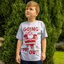 Going Out Out Santa Boys' Christmas T Shirt, thumbnail 2 of 4