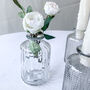 Set Of Two Clear Pressed Glass Bottle Vases Florence, thumbnail 1 of 10