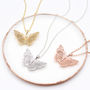 Gold Plated Or Sterling Silver Large Butterfly Necklace, thumbnail 3 of 7