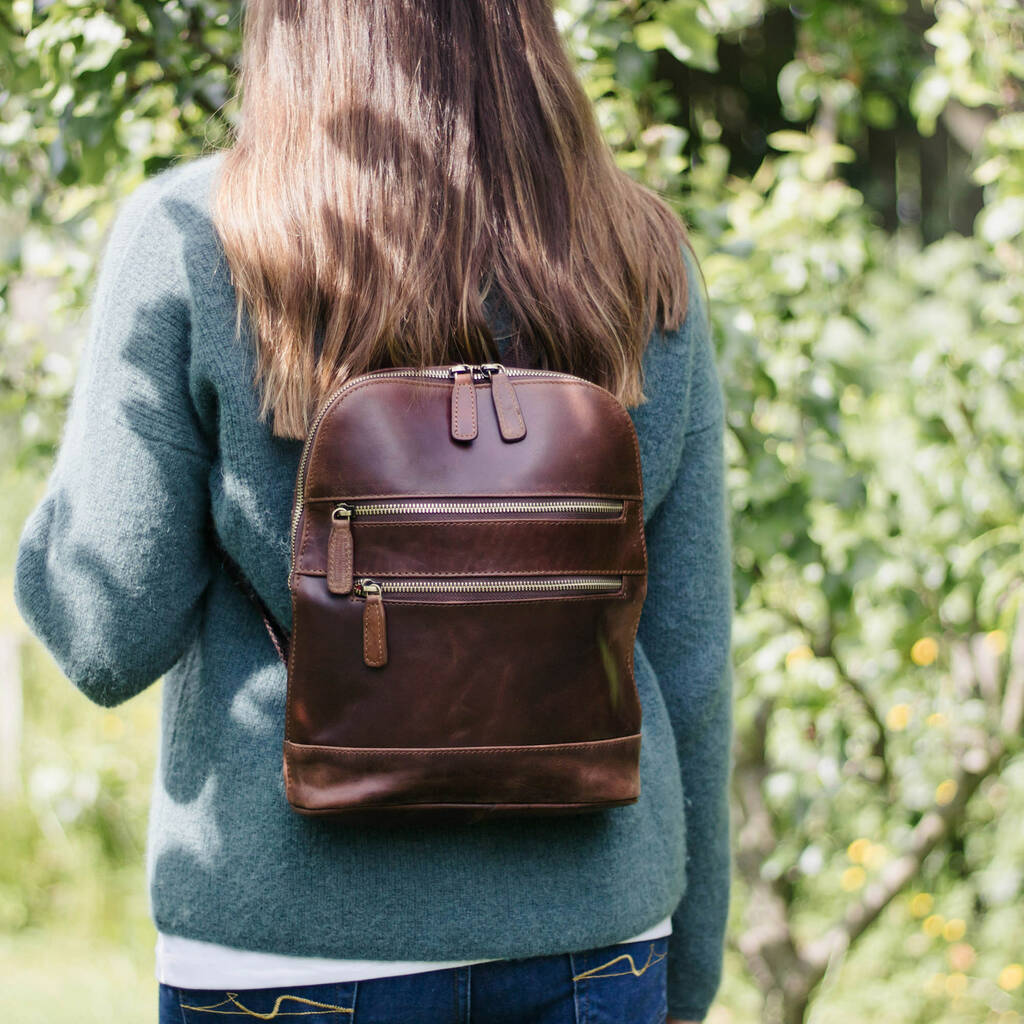 Leather Backpack With Pockets, 1 of 5