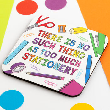 Colourful Stationery Lover Coaster, 2 of 3