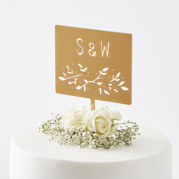 Botanical Personalised Initial Wedding Cake Topper, 8 of 8