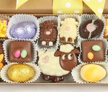 Luxury Belgian Easter Chocolates In Kraft Gift Box With Ribbon, 3 of 3
